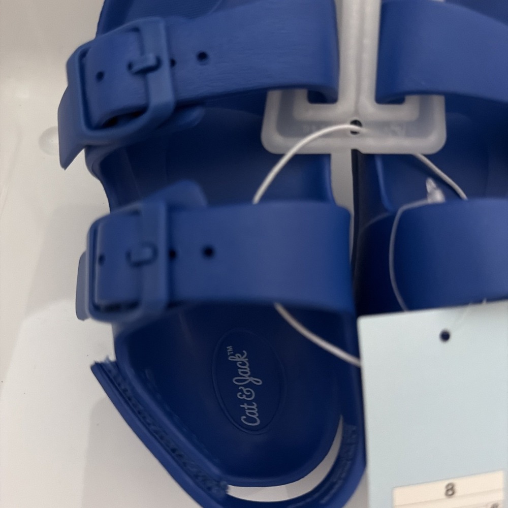 Cat & Jack Blue Toddler Ade Sandals Size 8 Blue Hook and Loop Straps